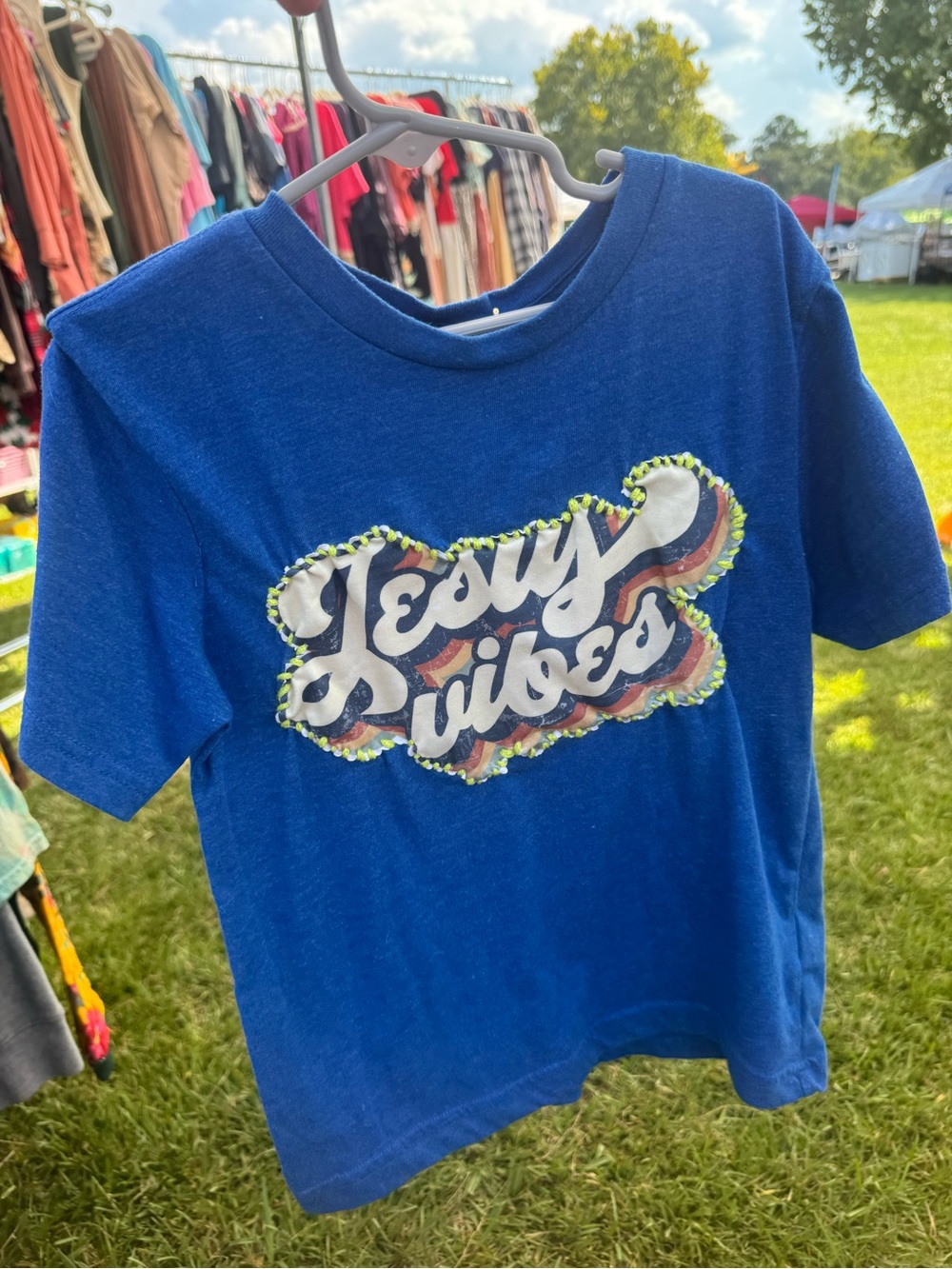 Basic Editions Royal Blue "Jessy Vibes" Graphic Tee
